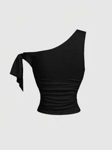 SHEIN MOD Gilet avec nœud métallique abricot et design floral 3D pour femmes