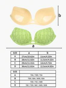 SHEIN 1 pieza Sujetador adhesivo sin costuras y sin espalda para realzar el escote, cinta adhesiva de silicona invisible para levantar el busto, ideal para vestidos de novia y de boda - Multicolor - Ver 3