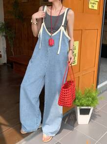DAZY Tuta e salopette in jeans bicolore donna