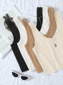 Breezaya Damen Einfarbiges V-Ausschnitt Sommer Lässig und vielseitig einsetzbares Basic Trägershirt