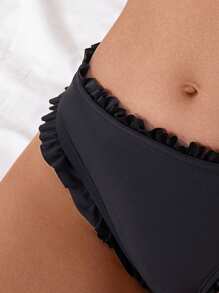 Swim Mod Ladies' Solid Color Simple Style Swimwear Bottoms For Daily Use Summer - Black - View 4