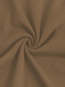 Chiquease 性感无袖纽扣镂空圆领黑色修身开衩长款紧身俱乐部连衣裙，休闲风格超长女装 - 卡其色 - 查看 4