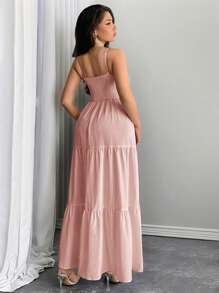 Firerie Damen gelbes Kleid mit geraffter Taille und ausgestelltem Rock, geeignet für Büro/Elegant/Sexy/Urlaub/Strand/Hawaii/Romantik/Date/Valentinstag/Konzert/Hochzeitssaison
