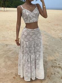 DAZY 女士两件套日常穿搭 Y2K、沙滩装 - 白色 - 查看 3