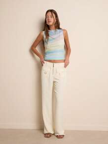 Nöista 女式夏季扎染印花褶饰短款背心 - 彩色 - 查看 4