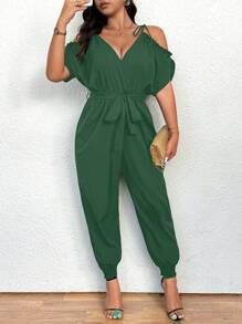 Celure Women's Loose Casual Jumpsuit For Summer - Dark Green - View 5