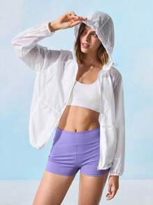 In My Nature 户外服装 女式 UPF50+ 防紫外线连帽防晒夹克 适合露营、徒步旅行和通勤