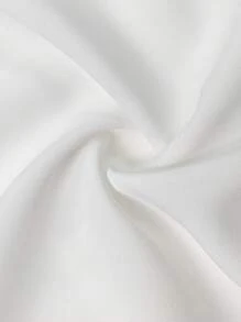 Manfinity Dauomo 男士夏季纯色圆领侧打结时尚上衣 - 白色 - 查看 5