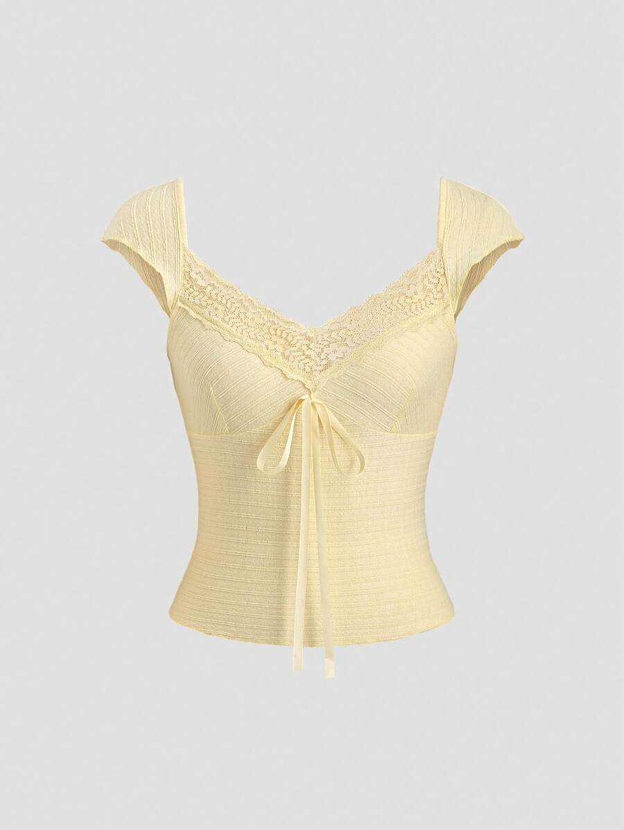 Sweetra 全新系带性感女士短袖T恤