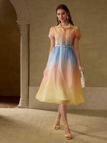 MOTF PREMIUM RHINESTONE DETAIL BELTED DRESS - Multicolor - View 8