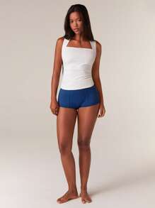 Athîral Women's Basic Sports Athleisure Workout Top, Thick Straps - White - View 5