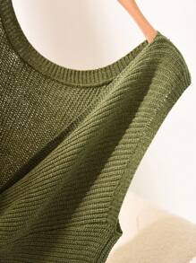 CosyJoli Plus Size Casual Twist Knit Vest Top