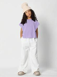 SUMWON Top sin mangas de diseñador, informal, de verano, estilo atlético, top corto de moda, joven, de alta calidad, esencial para vacaciones de primavera
