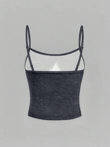 INAWLY 戴眼镜的猫咪图案吊带背心，女式学院风时尚图案上衣，适合日常穿着 - 黑色 - 查看 2