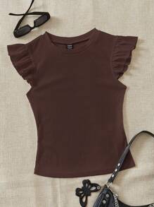 Soleia Set de 2 camisetas de manga corta y cuello redondo de punto acanalado, con ajuste ceñido, bonitas y aptas para el verano