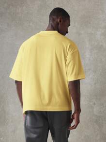 SUMWON Áo thun tay ngắn Essential Regular Fit mùa hè Đường phố thường ngày Cơ bản Thể thao thường ngày - Màu vàng - Xem 2