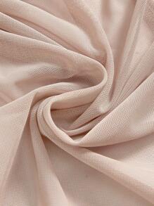 ROMWE Avant Áo kiểu dáng thanh lịch, gợi cảm, cổ khoét sâu, hở lưng, dây buộc cổ, chất liệu xuyên thấu dành cho nữ, thích hợp cho các lễ hội âm nhạc. - Lạc đà - Xem 3