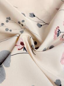 EMERY ROSE 优雅通勤花卉印花宽松开衫短袖衬衫 - 彩色 - 查看 6