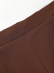 SHEIN Tall Plus Size Women Casual Solid Color Elastic Waist Loose Wide Leg Pants Fall Cloth For Women