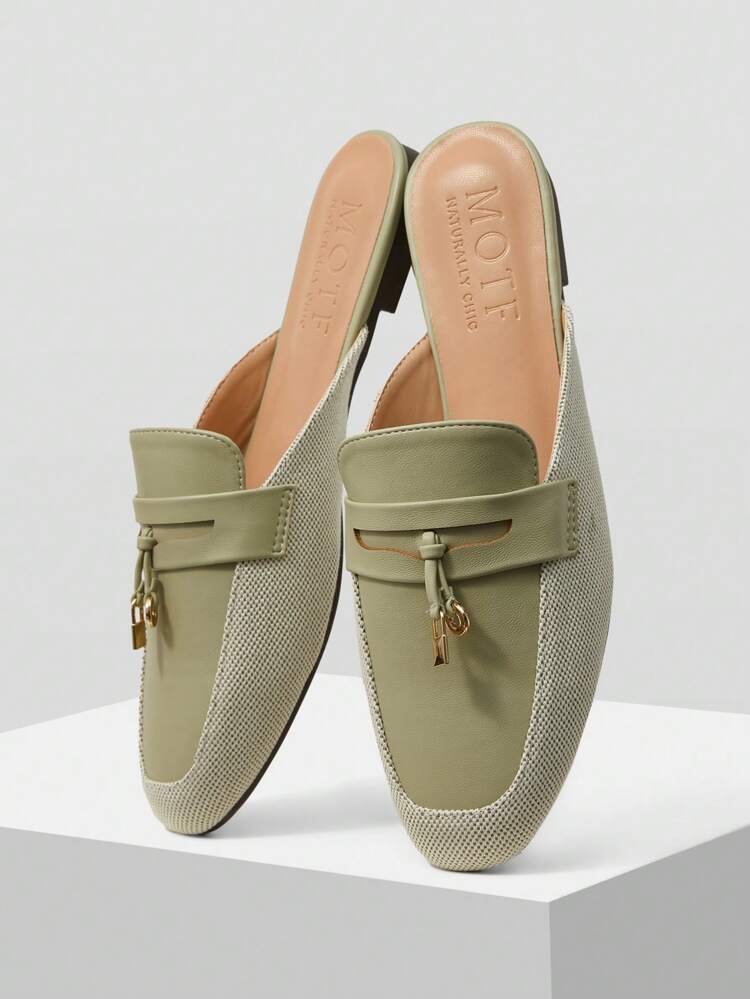 ROUND TOE BRAID PU LEATHER FLAT SHOES FOR CHRISTMAS