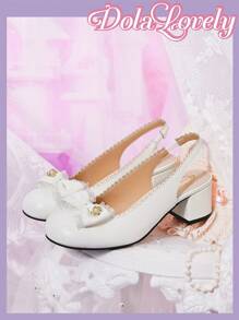 Dola Lovely 蝴蝶结风格玛丽珍优雅高跟鞋 - 白色 - 查看 1