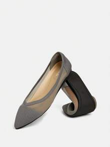 Ressula Women's Fashion Casual Versatile Flat Ballet Flats - Dark Grey - View 8