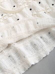 Sweetra Vintage Polka Dot Apricot Drawstring Halter Sexy Backless Summer Vacation Ladies' Tank Top