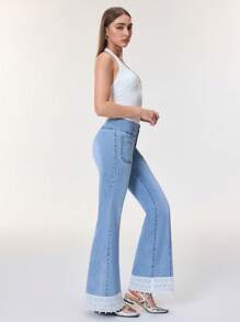 SHEIN BAE Jeans en denim élégant évasé et casual pour sortir pour femmes