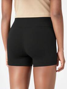 Tween Girls Casual V-Waist Ruched Fitted Shorts - Black - View 2