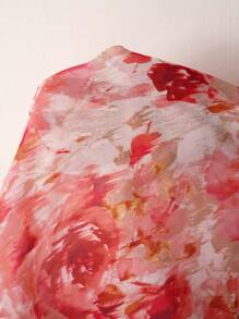 Amorya Women Shirred Tie Dye Floral Print Flare A-Line Ruffle Sleeve Waist Cinched Elegant Fashionable Slimming Long Dress,Bohemian Clothes Fall/Winter Women Clothes Back To School Modest Vintage Old Money Teacher Outfits For Women Airport Beautiful Clothing For Women - Multicolor - View 9