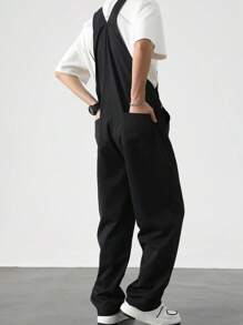 Claim Dot Men's Fashion Slant Pocket Jumpsuit, Suitable For Summer, Fall