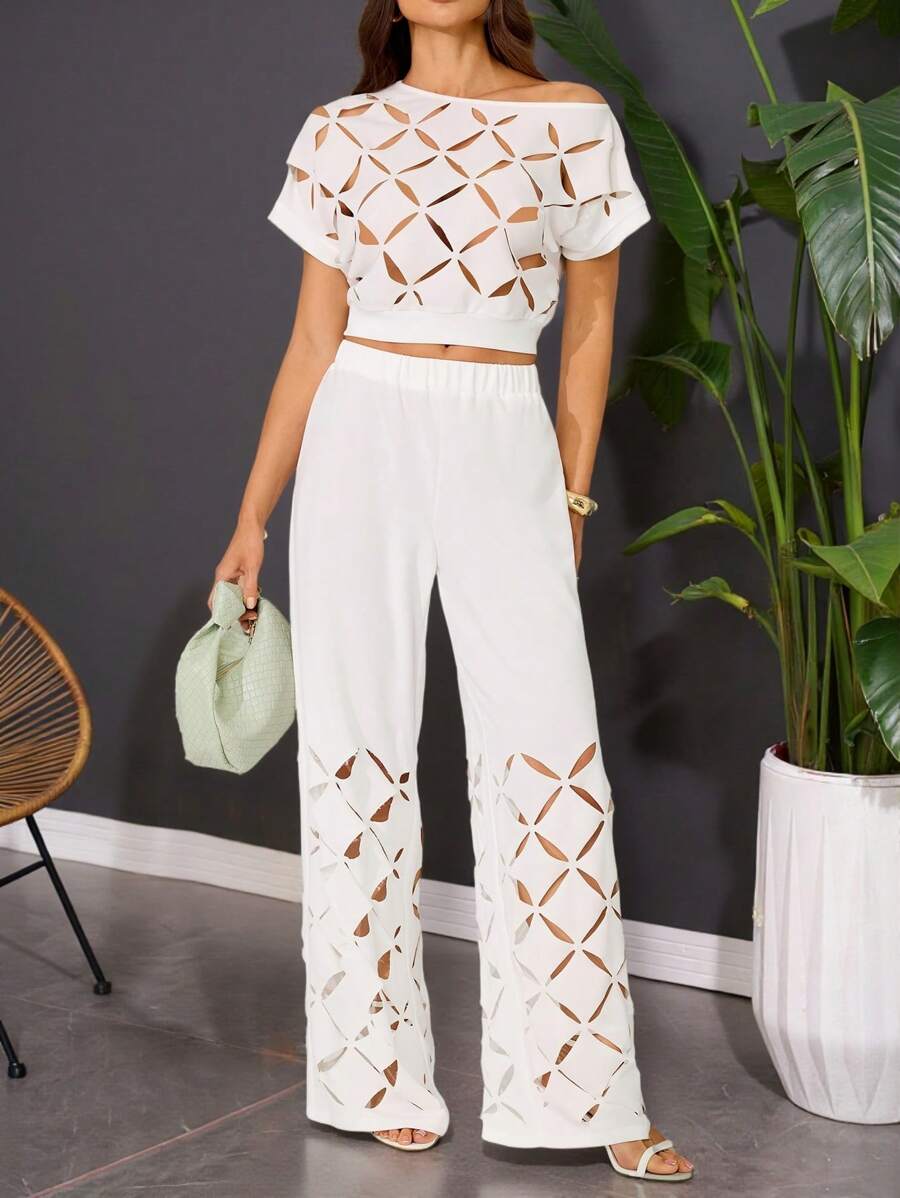 SHEIN Tall Conjuntos de dos piezas para mujer para uso diario - Blanco - Ver 1