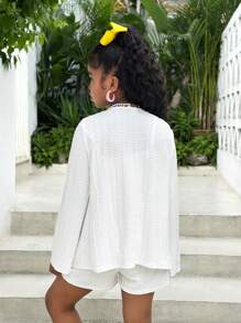 Tween Mädchen Einfarbig Minimalistisch Lässig Urlaub 2 Stücke Set