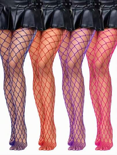 Grunge Punk 4 piezas Mallas/Pantis/Leggings sexys de mujer de alta elasticidad