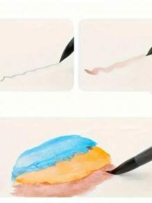 7pcs Squirrel Hair Watercolor Paintbrush Set - Professional Art Quality, Suitable For Beginners And Gouache Painters, Black Swan Round Tip