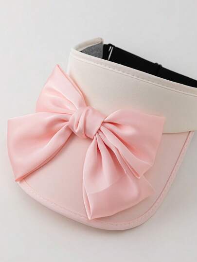 Kawaii 1pc Women's Fashion Elegant Bow Decor Visor Cap