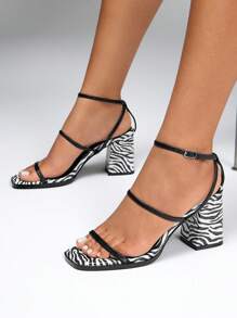 SHUZIA Women's Fashion Daily Versatile Ankle Strap Block Heel Sandals - Multicolor - View 3