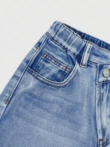 Pantalones cortos de mezclilla casuales, holgados y desgastados para niñas