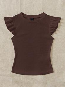 Soleia Set de 2 camisetas de manga corta y cuello redondo de punto acanalado, con ajuste ceñido, bonitas y aptas para el verano