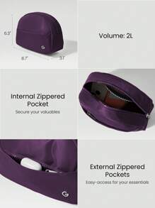 GLOWMODE 2L Travel Mate All Small Things Essentials Dual-Pocket Organizer Travel Pouch - Bold Plum - View 4