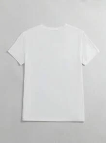 Camiseta casual de mujer de manga corta con cuello en V y estampado floral