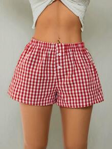 SHEIN PETITE Women's Casual 3pcs/Set Summer Casual Versatile Fashionable Multicolor Woven Shorts ,Spring / Summer,For Dailywear - Multicolor - View 10