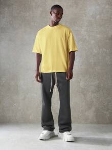 SUMWON Áo thun tay ngắn Essential Regular Fit mùa hè Đường phố thường ngày Cơ bản Thể thao thường ngày - Màu vàng - Xem 3