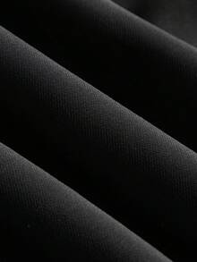 SHAPORA رومبير بمقاس إضافي بدون أكمام ذات لون أحادي وخياطة غير مرئية - الأسود - مشاهدة 3