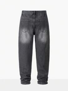 Manfinity Homme Men's Casual Rinsed Tapered Denim Jeans Going Out Urban Hang Out Vacation Work - Grey - View 2