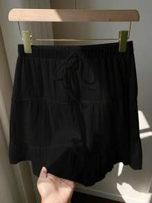 Comfortcana 常规百搭腰带休闲/度假女式半身裙 - 黑色 - 查看 6