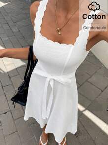 Siren Gaze 女士纯色无袖短裙，夏季时尚，适合音乐会