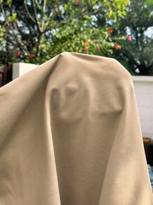 SHEIN EZwear 女式格子拼接大码休闲风衣 - 卡其色 - 查看 6