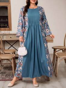 Al Najma Vestito casual semplice a maniche lunghe, adatto per l''estate, disponibile in taglie comode