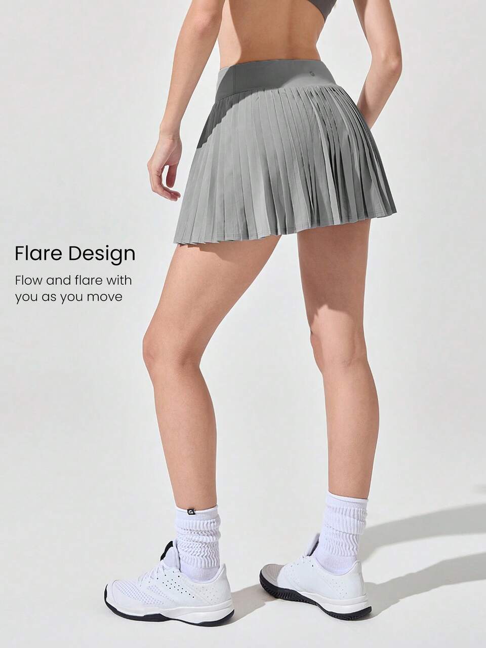 FeatherFit™-Air Pleated Asymmetrical Pocket Anti-Slip Skirt With Built-In Shorts Light Support Low Impact Tennis Golf Quick Dry Moisture Wicking